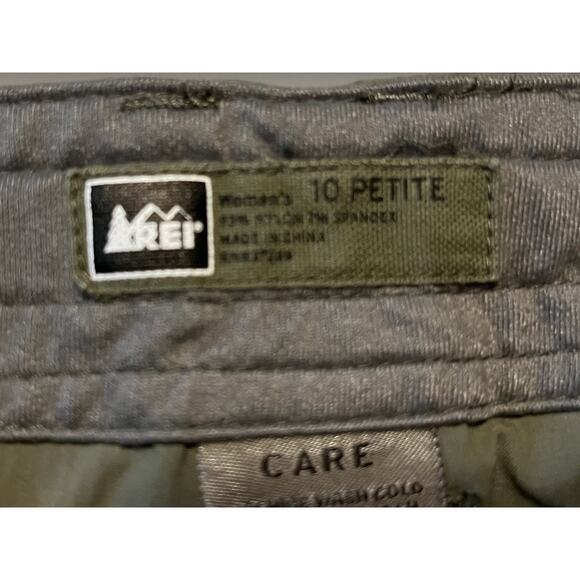 Rei Pants Womens 10 Petite Green Nylon Lightweight Cargo Rollup Hiking Camping - Picture 7 of 11